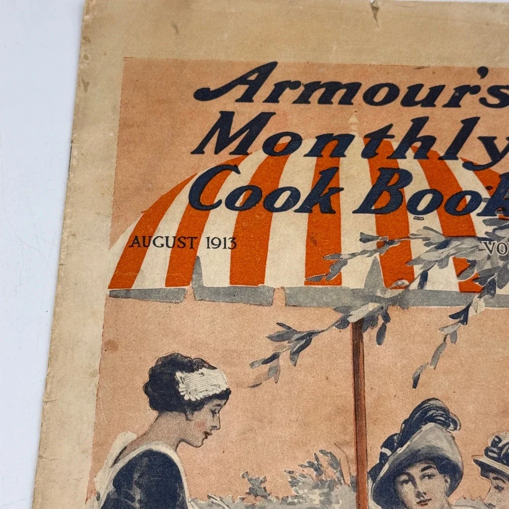 Armour's Monthly Cook Book Magazine August 1913 Vol II No 10 Tan Edwardian
